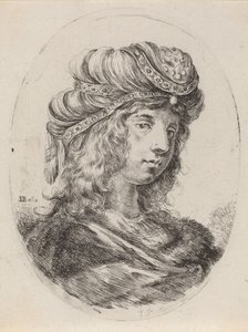 Sultanin mit einem gebänderten Turban, nach rechts gewandt, 1649-1650 von Stefano della Bella