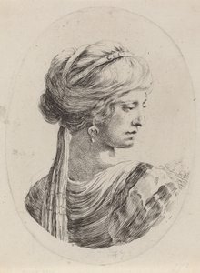 Sultanine in einem verschleierten Turban, von hinten gesehen, 1649-1650 von Stefano della Bella