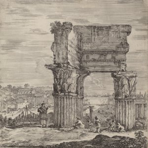 Tempel der Concordia und Forum Romanum, 1656 von Stefano della Bella