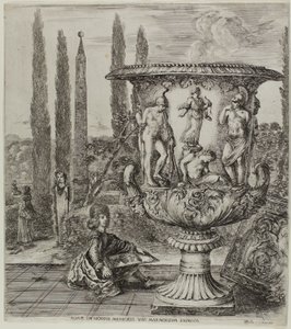 Die Medici-Vase, Platte eins aus Die sechs großen Ansichten von Rom und der Campagna von Stefano della Bella