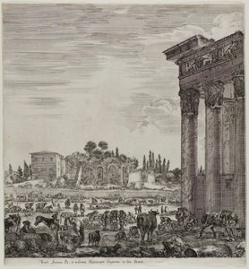 Der Tempel von Antonin und das Campo Vaccino von Stefano della Bella