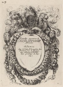Titelseite für "Nouvelles inventions de Cartouches" von Stefano della Bella