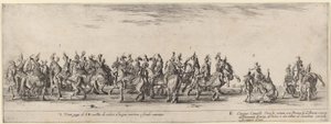 Zwanzig Pagen und fünf türkische Pferde von Stefano della Bella