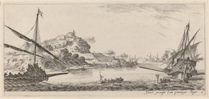 Zwei Galeeren und ihre Boote, um oder vor 1647 von Stefano della Bella