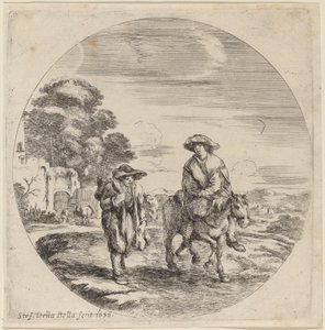 Zwei Bauern auf Reisen in einer Landschaft von Stefano della Bella