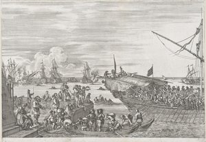 Abfahrt eines Galeerenschiffs im Hafen von Livorno (Serientitel: Hafen von Livorno)