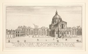 Ansicht und Perspektive der Kapelle und des Hauses der Sorbonne