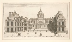 Ansicht und Perspektive der Kapelle und des Hauses der Sorbonne