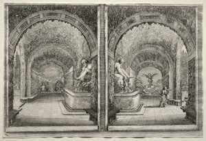 Ansichten der Villa von Pratolino: Zwei Ansichten der Grotte von Stefano della Bella