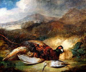 Fasan und Waldschnepfe in einer Landschaft von Stephen Elmer
