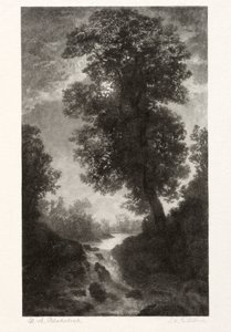 Ein Wasserfall im Mondlicht, 1887 von Stephen Greeley Putnam