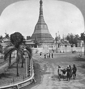 Sule-Pagode von der Pagodenstraße, Rangun, Burma, 1908