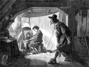 Junger Rubens von seinem Meister Van Noort überrascht, 1875