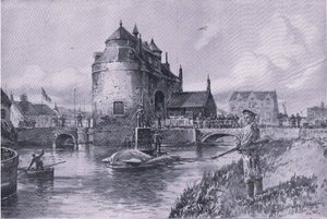 Ein sicherer Hafen in Brügge, aus Die illustrierte Geschichte des Weltkriegs 1914-1915, veröffentlicht von Union Berlagsefellfchaft von Willy Stoewer 