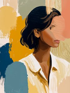 Farbenfrohes abstraktes Porträt von Studio Palette
