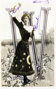 W: Liane De Pougy, Tänzerin und Kurtisane aus der Belle Époque - Alphabet in Postkarte