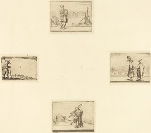 Blatt mit Radierungen von Style of Jacques Callot