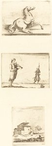 Blatt mit Radierungen von Style of Jacques Callot