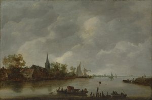 Flussansicht mit Dorfkirche