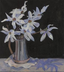 Weiße Magnolien in Silberkrug von Sue Wales