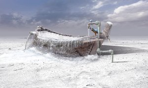 Gefrorenes Boot und Ara