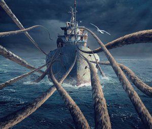 Kraken Schiff Angriff