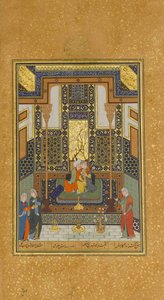Hochzeit von Khusrau und Shirin, Folio 104 aus einem Khamsa-Quintett von Nizami von Sultan Muhammad Nur, Mahmud Muzahhib, Shaikh Zada