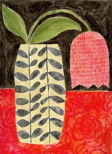 Rote Tulpe in einer modernen Vase