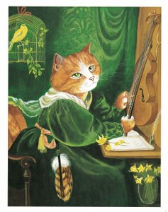 Illustration aus Präraffaelitische Katzen (veröff. 1999) von Susan Herbert