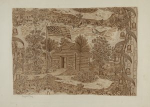 Historischer bedruckter Stoff, ca. 1940 von Suzanne Roy