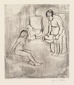 Großmutter mit Louise, Nackt auf dem Boden sitzend (Grand-Mère et Louise Nue Assise par Terre)