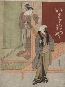 Vor dem Teehaus Ibarakiya von Suzuki Harunobu
