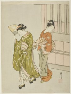 Klare Brise von einem Fächer (Ogi no seiran), aus der Serie "Acht Ansichten des Salons (Zashiki hakkei)"