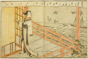 Doppelseitige Illustration aus Bd. 2 von "Bilderbuch der Frühlingsbrokate (Ehon haru no nishiki)" von Suzuki Harunobu