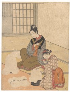 Abendschnee auf dem Nurioke, aus der Serie Acht Salonansichten von Suzuki Harunobu