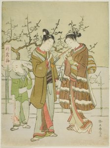 Licht geben am Garyubai-Pflaumenbaum von Suzuki Harunobu