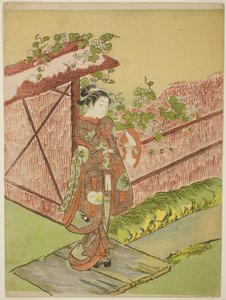 Treffen mit ihrem Liebhaber (Parodie auf das Yugao-Kapitel der "Geschichte von Genji")