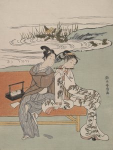Parodie auf den Kaiser Xuanzong und Yang Guifei von Suzuki Harunobu