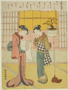 Gedicht von Chunagon Asatada, aus einer unbetitelten Serie von Sechsunddreißig Unsterblichen Dichtern von Suzuki Harunobu