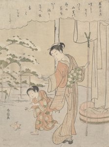 Gedicht von Fujiwara no Motozane ca. 860 aus der Serie Sechsunddreißig Dichter, ca. 1768 von Suzuki Harunobu