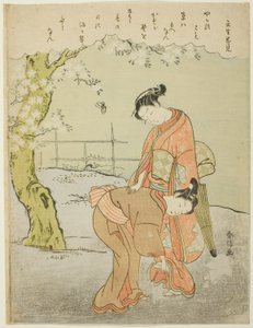 Gedicht von Mibuno no Tadami, aus einer unbetitelten Serie von Sechsunddreißig Unsterblichen Dichtern