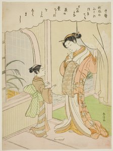 Gedicht von Nakatsukasa, aus einer unbetitelten Serie von Sechsunddreißig unsterblichen Dichtern von Suzuki Harunobu