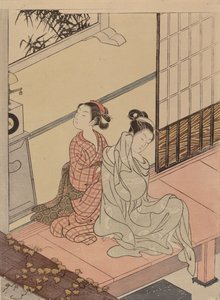 Die Stunden der Abendglocke, aus der Serie Acht Ansichten aus dem Empfangszimmer von Suzuki Harunobu