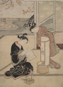 Der abendliche Schein der Lampe: Acht Ansichten aus Gesellschaftszimmern von Suzuki Harunobu