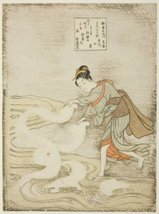 Der Juwelenfluss bei Chofu (Chofu no Tamagawa), aus einer unbetitelten Serie von Sechs Juwelenflüssen von Suzuki Harunobu