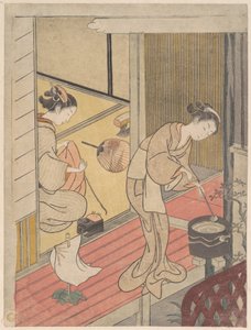Die heimkehrenden Segel des Handtuchhalters von Suzuki Harunobu