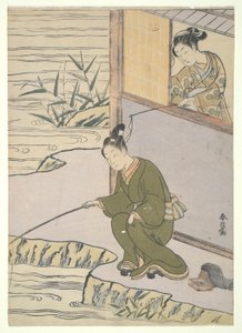 Den Angler kitzeln von Suzuki Harunobu