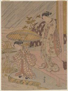 Betrachtung der Iris im Regen von Suzuki Harunobu