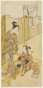 Besuch (Kayoi), aus der Serie "Die sieben modischen Aspekte von Komachi (Furyu yatsushi nana Komachi)" von Suzuki Harunobu