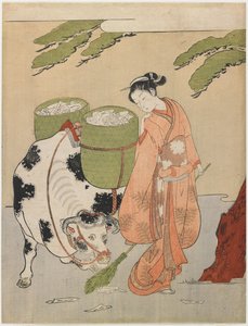 Bildliche Parodie eines Ochsenhirten von Suzuki Harunobu